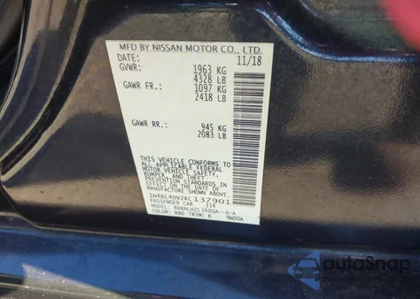 2019 Nissan Altima 2.5 Sv z USA, uszkodzony, nr VIN 1N4BL4DV2KC137901